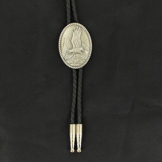 DOUBLE S PEWTER EAGLE BOLO TIE-22254