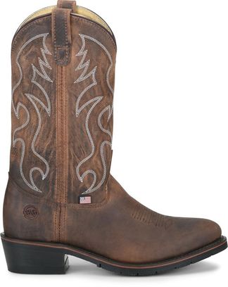 DOUBLE H 12" AG7 BROWN MEN'S WORK STEEL TOE PULL ON BOOT-2282