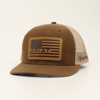 ARIAT USA FLAG LEATHER PATCH BALLCAP-A300008902