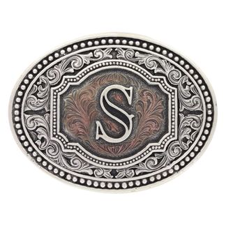 MONTANA SILVERSMITHS SILVER & COPPER INITIAL S BUCKLE-A518S