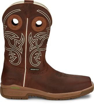 JUSTIN NITREAD SPICE BROWN MEN'S WORK COMP TOE PULL ON BOOT-CR3201