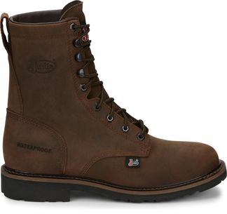 JUSTIN DRYWALL WP MEN'S SOFT TOE 8" LACE UP BOOT-WK960/SE960