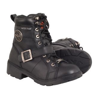 SHAF WP SIDE BUCKLE WOMEN'S MOTORCYCLE LACE UP BOOT-MBL9326WP