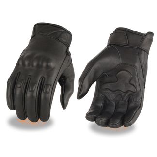 SHAF RUBBERIZED KNUCKLES MEN'S MOTORCYCLE LEATHER GLOVE-MG7501