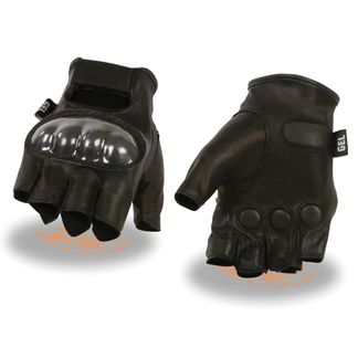 SHAF FINGERLESS W/GEL PALM MEN'S MOTORCYCLE LEATHER GLOVE-MG7555
