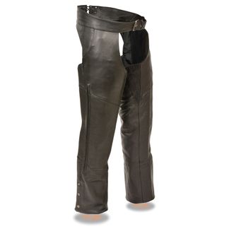 SHAF VENTED W/STRETCH THIGH MEN'S MOTORCYCLE LEATHER CHAP-ML1129