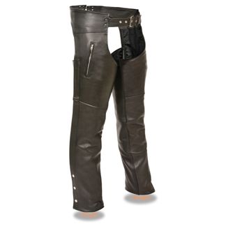 SHAF ZIPPER THIGH POCKET MEN'S MOTORCYCLE LEATHER CHAP-ML1190