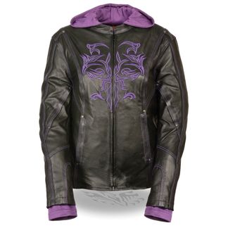 SHAF TRIBAL DETAIL WOMEN'S MOTORCYCLE LEATHER JACKET-ML2067