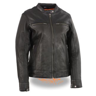 SHAF SCOOTER W/ VENT WOMEN'S MOTORCYCLE LEATHER JACKET-MLL2551