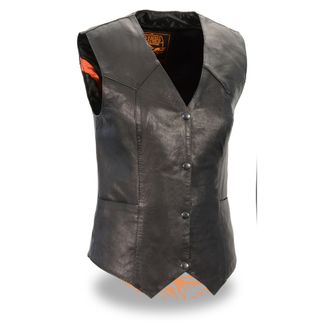 SHAF LIGHTWEIGHT WOMEN'S MOTORCYCLE LEATHER VEST-MLL4545