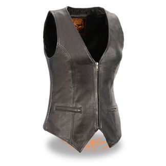 SHAF LIGHTWEIGHT WOMEN'S MOTORCYCLE LEATHER VEST-MLL4555