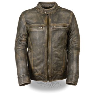 SHAF DISTRESSED SCOOTER MEN'S MOTORCYCLE LEATHER JACKET-MLM1550