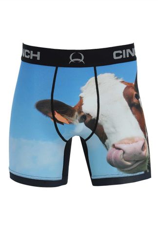 CINCH MEN'S COW PRINT 6" BOXER BRIEF-MXY6009009