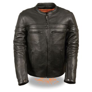 SHAF SPORTY SCOOTER MEN'S MOTORCYCLE LEATHER JACKET-SH1408