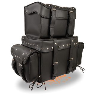 SHAF LARGE FOUR PIECE STUDDED PVC TOURING PACK MOTORCYCLE-SH650