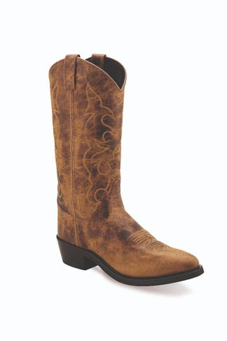 OLD WEST BURNT TAN MEN'S WORK PULL ON BOOT-TBM3014