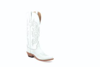 OLD WEST WHITE SNIP TOE WOMEN'S WESTERN BOOT-TS1552