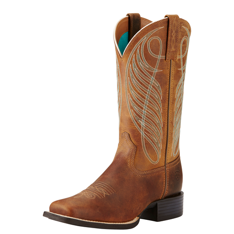 ARIAT ROUND UP WIDE SQUARE TOE WOMEN'S WESTERN BOOT-10018528 | Chuck's ...