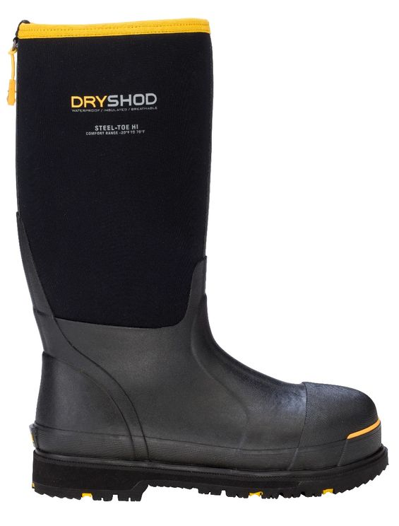 DRYSHOD BLACK MEN'S WORK STEEL TOE PULL ON BOOT-STT-UH-BK | Chuck's Boots