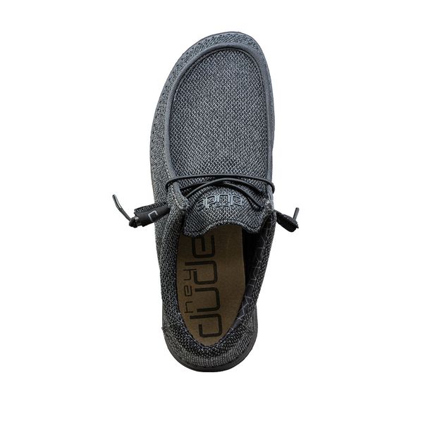 Mens HEYDUDE Wally Sox Micro Casual Shoe - Total Black