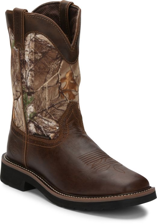 JUSTIN RUGGED TAN COWHIDE WP MEN'S WESTERN BOOT-SE4676 | Chuck's Boots