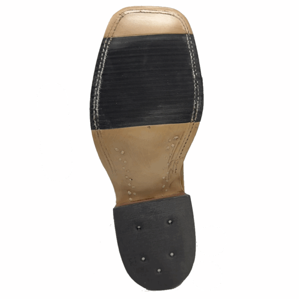 A look at the sole on a pair of Anderson Bean Wheatbuck Waxy Kudu Men's Western Boot.