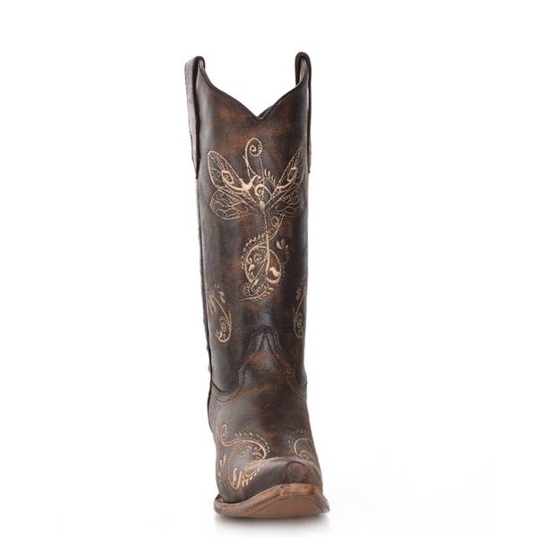 Distressed Brown and Bone Dragonfly Embroidery Snip Cowgirl - Image 3