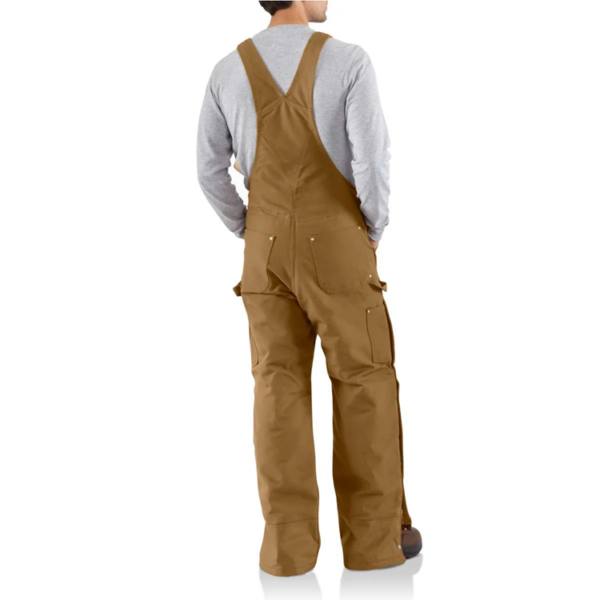 CARHARTT  QUILT LINED BIB MEN'S WORKWEAR JEANS/PANTS-R41-BRN - Image 2