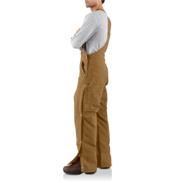 CARHARTT  QUILT LINED BIB MEN'S WORKWEAR JEANS/PANTS-R41-BRN - Image 4