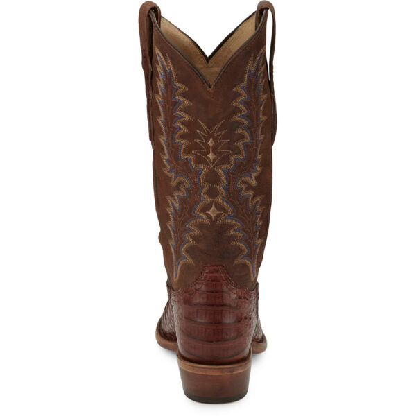 A look at the back and heel of a Tony Lama Alessandro 13" Caiman Men's Western Boot.