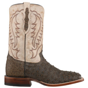 A right profile facing Tony Lama Augustus 11" Full Quill Ostrich Square Toe Men's Western Boot.