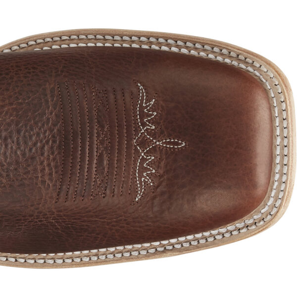 The toe shape of a Tony Lama Avett 11" Maple Men's Western Boot.