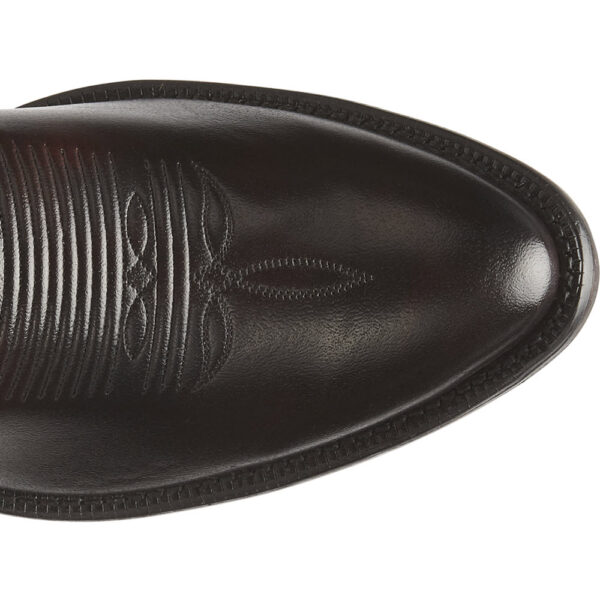 The toe shape of a Tony Lama Townes12" Black Cherry Americana Men's Western Boot.