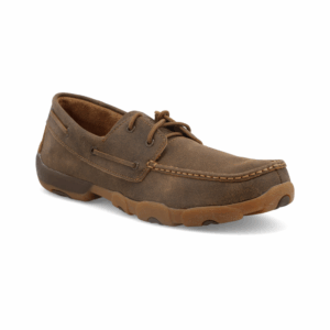 A 3/4 turned Twisted X Boat Shoe Driving Moc Men's Casual Shoe.