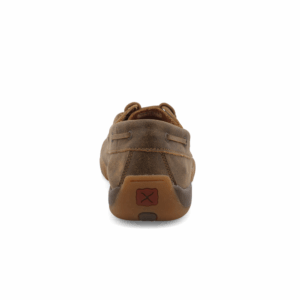 A look at the back and heel of a Twisted X Boat Shoe Driving Moc Men's Casual Shoe.