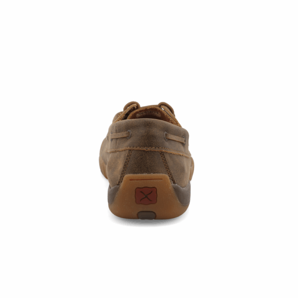 A look at the back and heel of a Twisted X Boat Shoe Driving Moc Men's Casual Shoe.