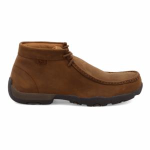 A right profile facing Twisted X Chukka Driving Moc Men's Work Steel Toe Shoe.
