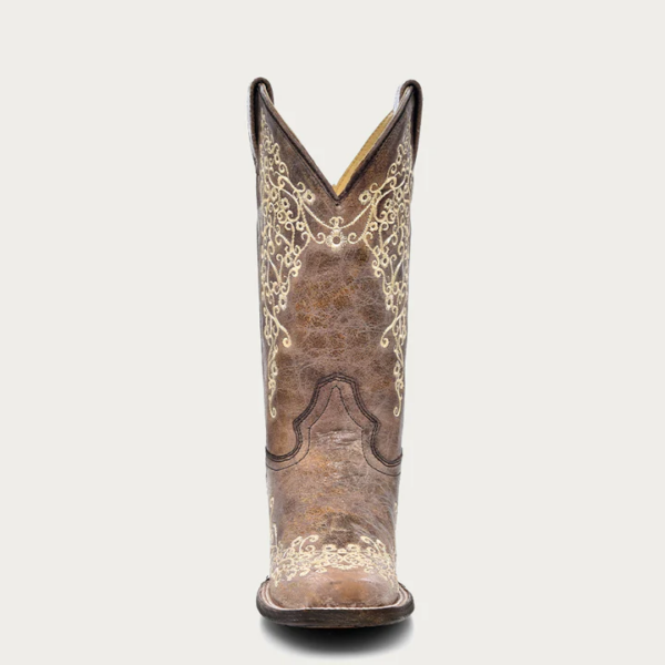 Bone Color Floral Stitching Cowgirl - Image 3