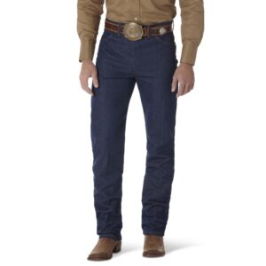 A modeled, forward-facing look at a pair of Wrangler Rigid Cowboy Cut Original Fit Jeans.