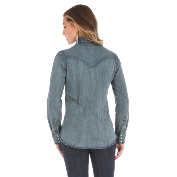 Women's Long Sleeve Western Snap Denim Top-LW3039D