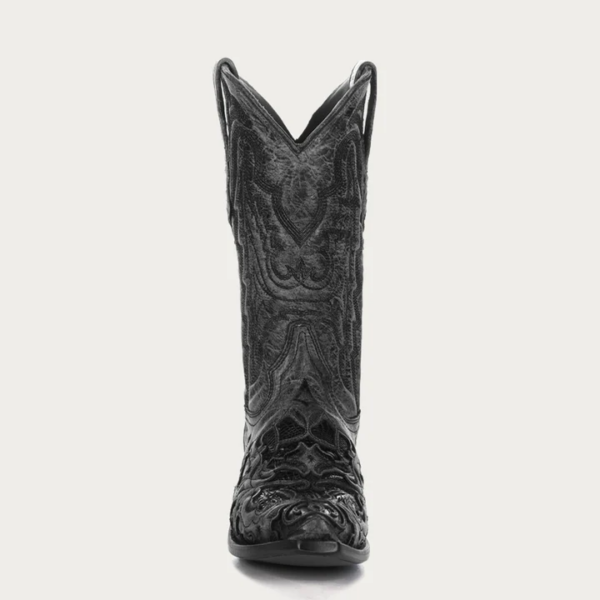 Black Alligator Inlay and Stitching Exotic Cowboy - Image 3