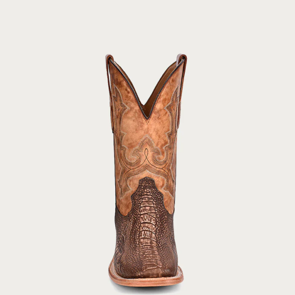 Brown Ostrich Leg Vamp and Sand Wide Square Cowboy - Image 3