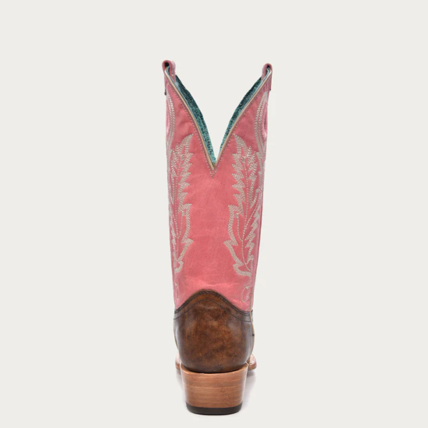 Pink Goat with Embroidery Brown Square with Pull Holes Cowgirl - Image 4