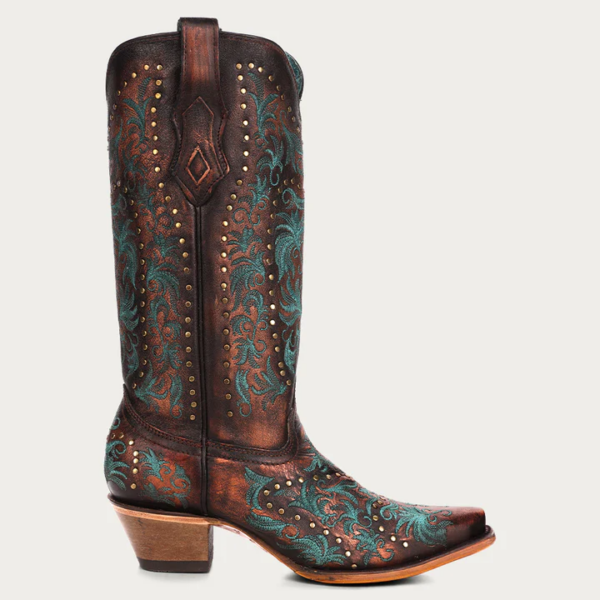 Copper Embroidery and Studs Snip Cowgirl