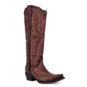 Brown Embroidery and Studs Tall Top Cowgirl