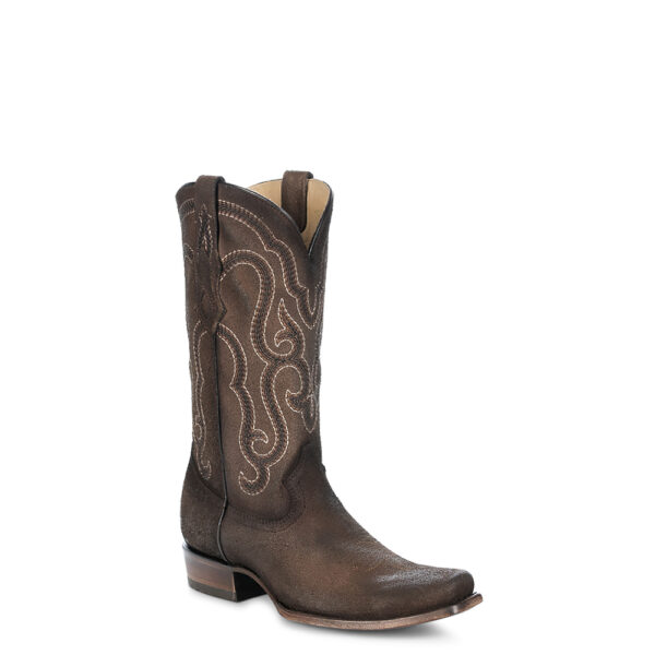 Chocolate Embroidery Narrow Square Cowboy