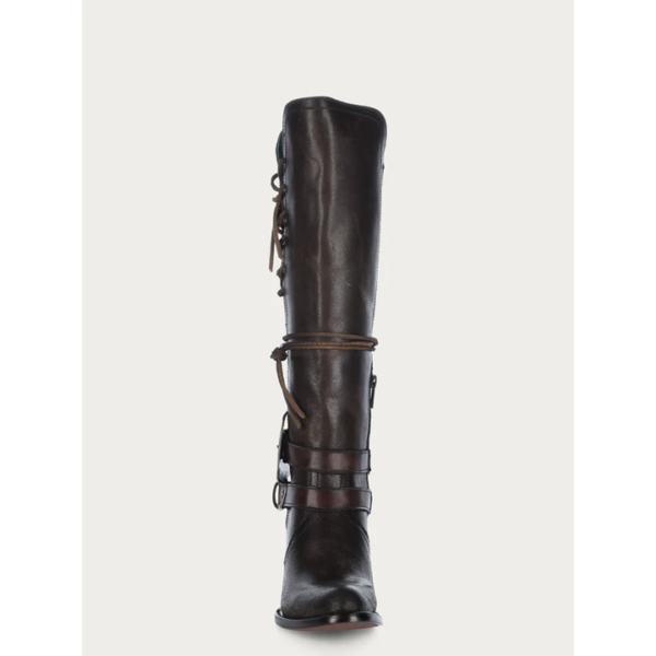 Chocolate Harness and Lace Tall Top Round Cowgirl - Image 3