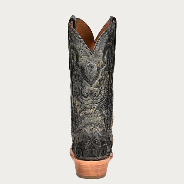 Black Alligator Inlay with Embroidery Narrow Square Cowboy - Image 4