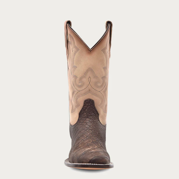 Cappuccino and Sand Embroidery Alligator Wide Square Cowboy - Image 3
