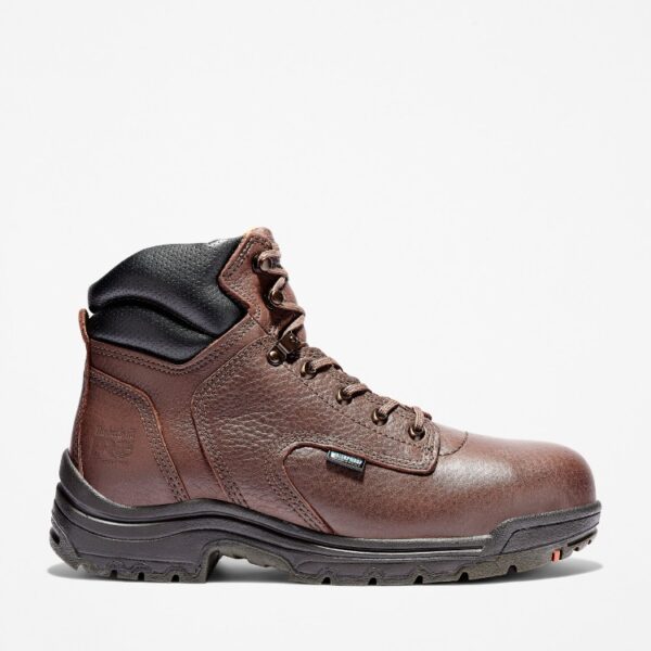 Right profile facing Timberland TiTAN Waterproof Alloy Toe Men's Work Boot with a blank background.